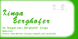 kinga berghofer business card